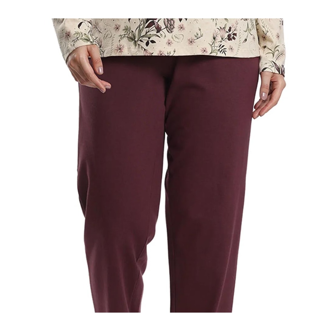 Pijama Paulienne Feminino Fechado Inverno 533.76 Bege Floral Pijama Paulienne Feminino Fechado Inverno 533.76 Bege Floral