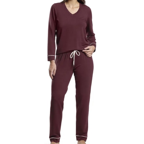Pijama Paulienne Feminino Fechado Inverno 632.76 Cereja