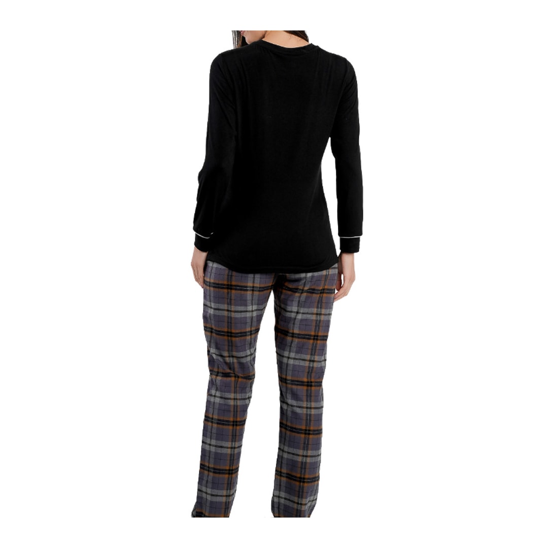 Pijama Podiun De Inverno Fechado 265165 Preto/Xadrez Nevoa Pijama Podiun De Inverno Fechado 265165 Preto/Xadrez Nevoa