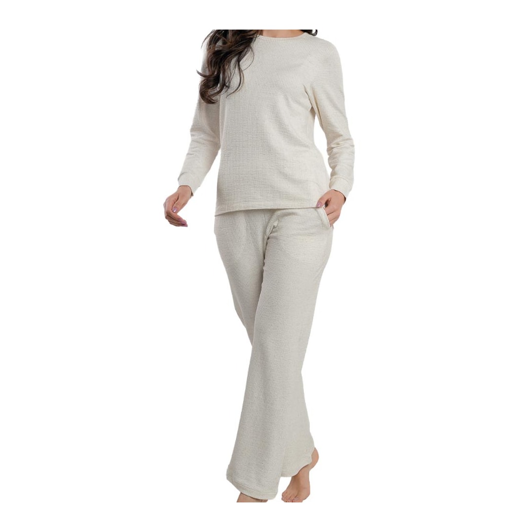 Pijama Podiun Feminino Fechado Inverno 265105 Natural