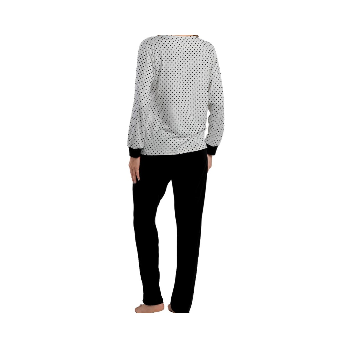 Pijama Podiun Feminino Fechado Inverno 265106 Poa Off White
