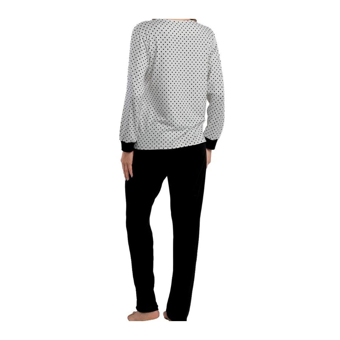 Pijama Podiun Feminino Fechado Inverno 265106 Poa Off White Pijama Podiun Feminino Fechado Inverno 265106 Poa Off White