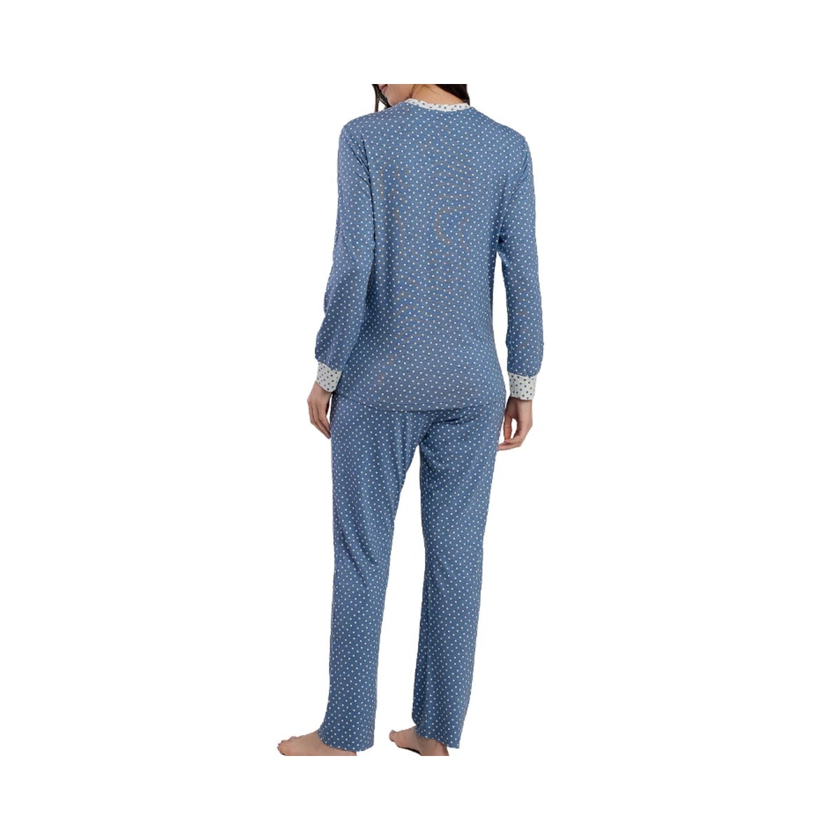 Pijama Podiun Feminino Fechado Inverno 265135 Poa Azul