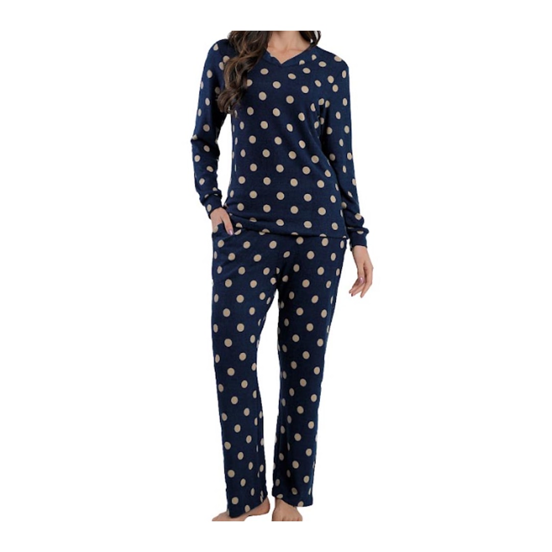Pijama Podiun Feminino Fechado Inverno 265171 Marinho