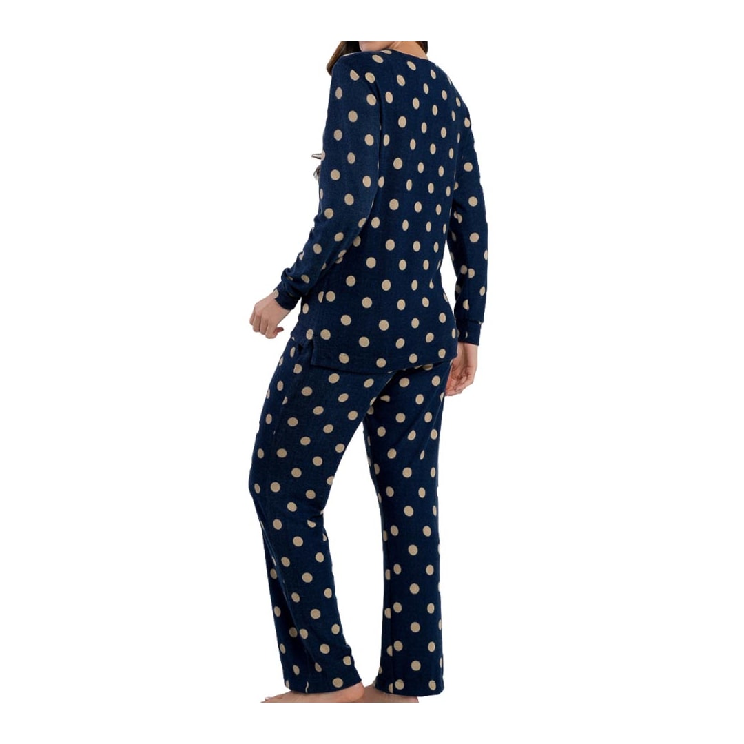 Pijama Podiun Feminino Fechado Inverno 265171 Marinho