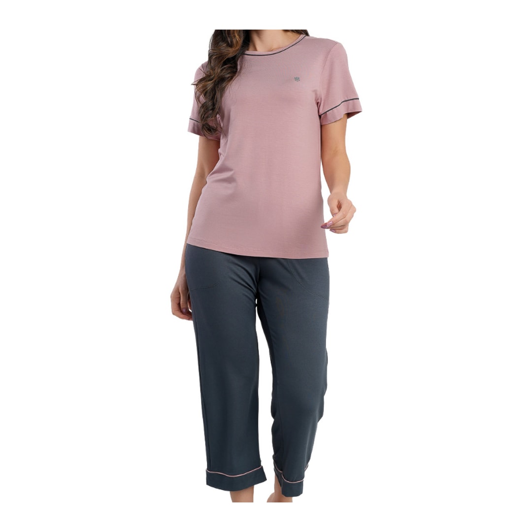 Pijama Podiun Feminino Verão Capri 265112 Rose Seraphina