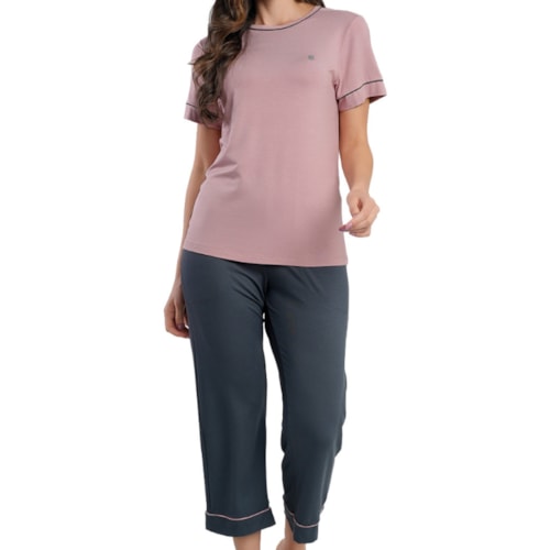 Pijama Podiun Feminino Verão Capri 265112 Rose Seraphina