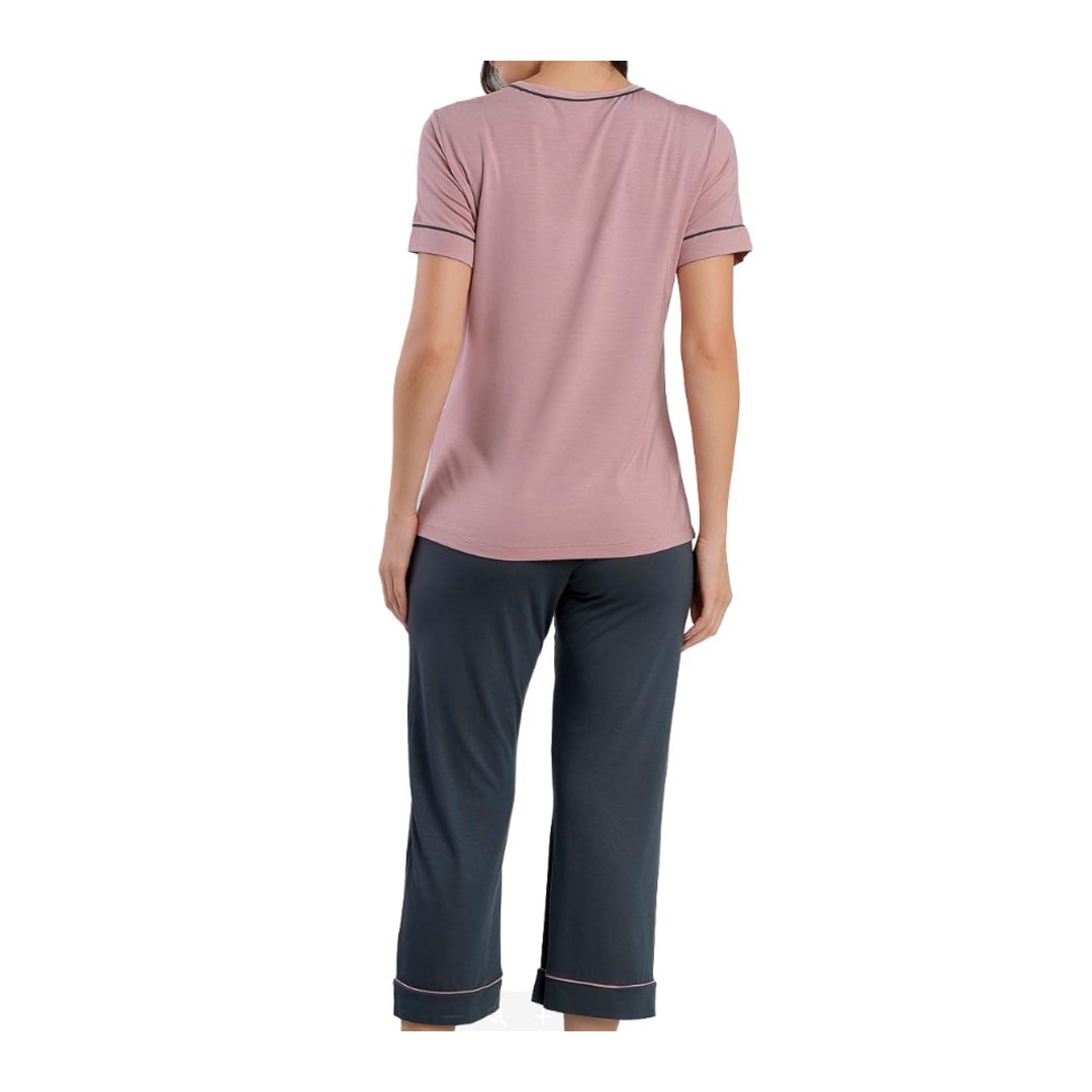 Pijama Podiun Feminino Verão Capri 265112 Rose Seraphina