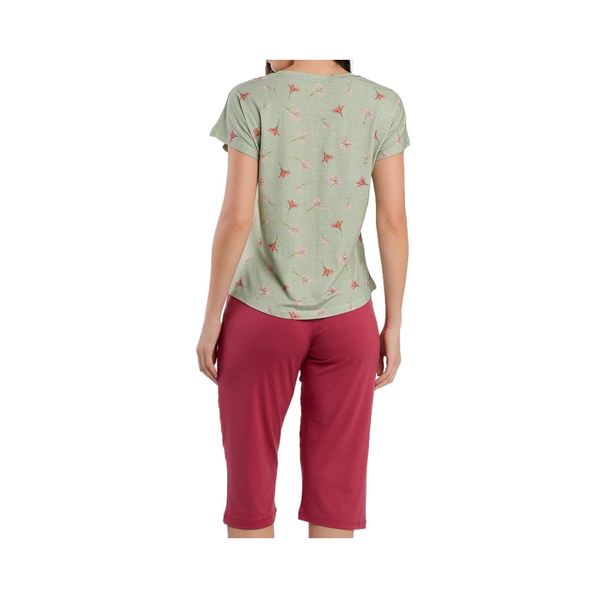 Pijama Podiun Feminino Verão Capri 265121 Floral Lirio Sereno