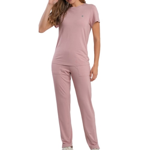 Pijama Podiun Feminino Verão Com Calça 265113 Rose Seraphina
