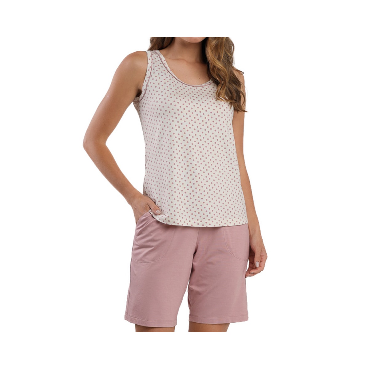 Pijama Podiun Feminino Verão Sem Manga 265140 Poa Seraphina