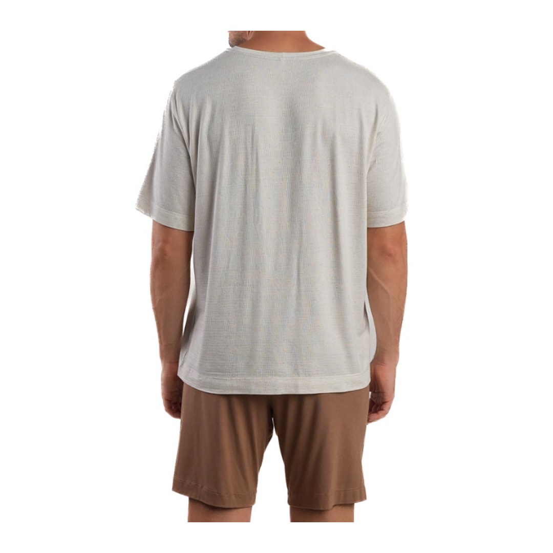 Pijama Podiun Masculino Verão 278044 Natural/Marrom