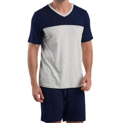 Pijama Podiun Masculino Verão Meia Manga 278036 Marinho