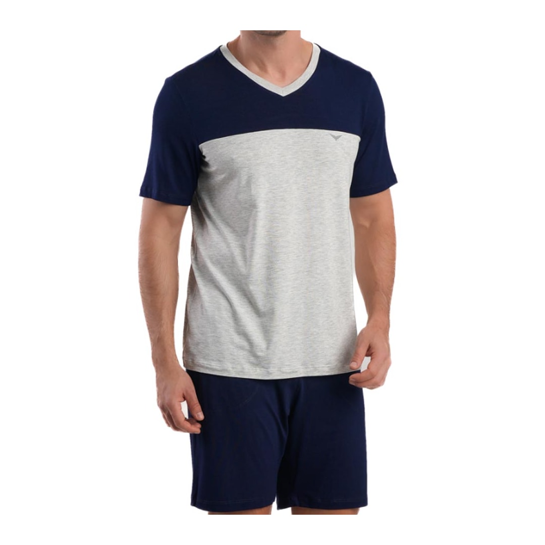 Pijama Podiun Masculino Verão Meia Manga 278036 Marinho Pijama Podiun Masculino Verão Meia Manga 278036 Marinho