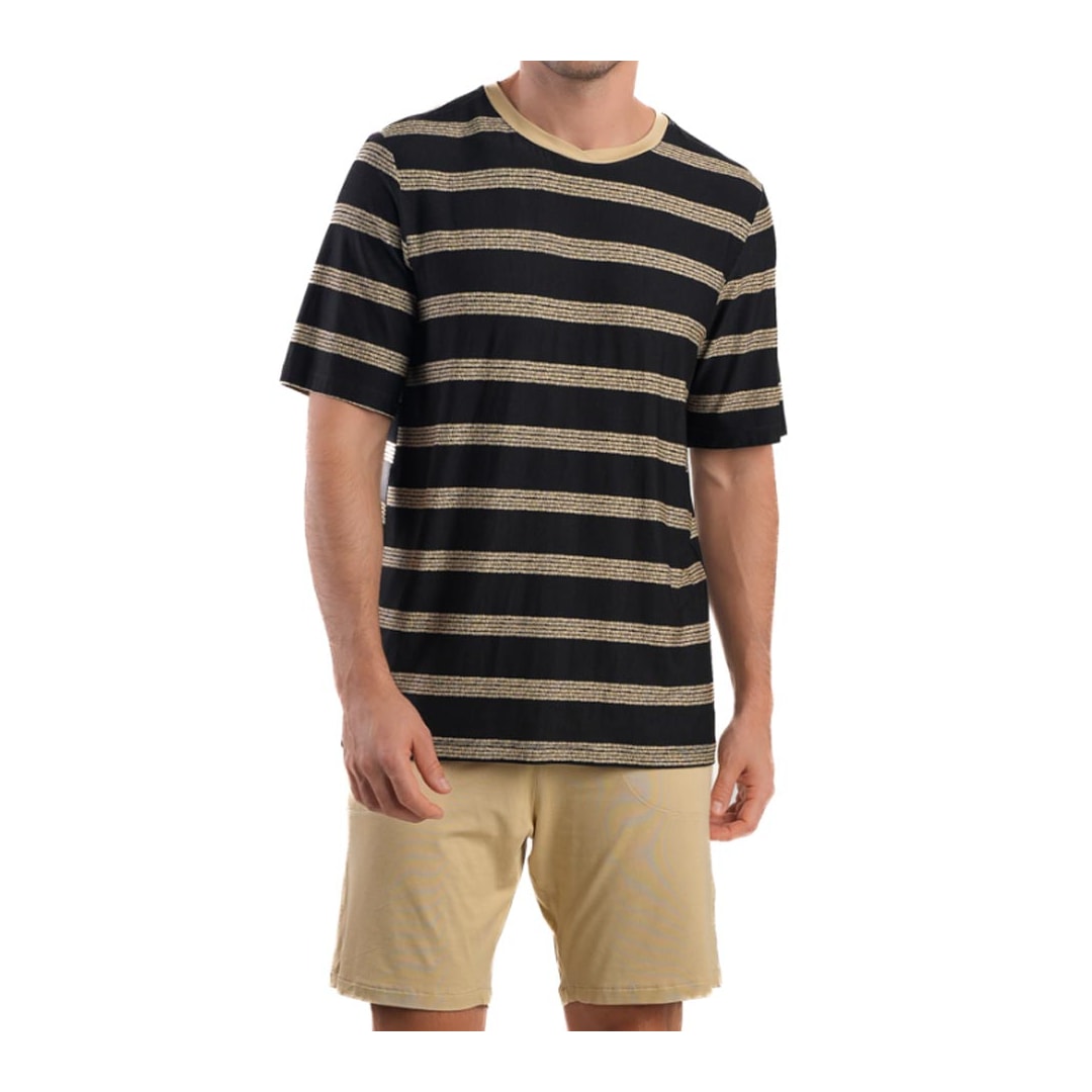 Pijama Podiun Masculino Verão Meia Manga 278040 Preto/Areia Pijama Podiun Masculino Verão Meia Manga 278040 Preto/Areia