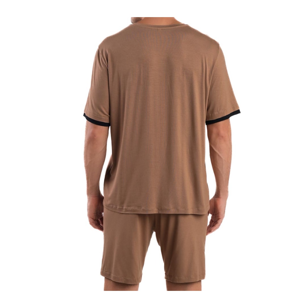 Pijama Podiun Masculino Verão Meia Manga 278043 Marrom Pijama Podiun Masculino Verão Meia Manga 278043 Marrom