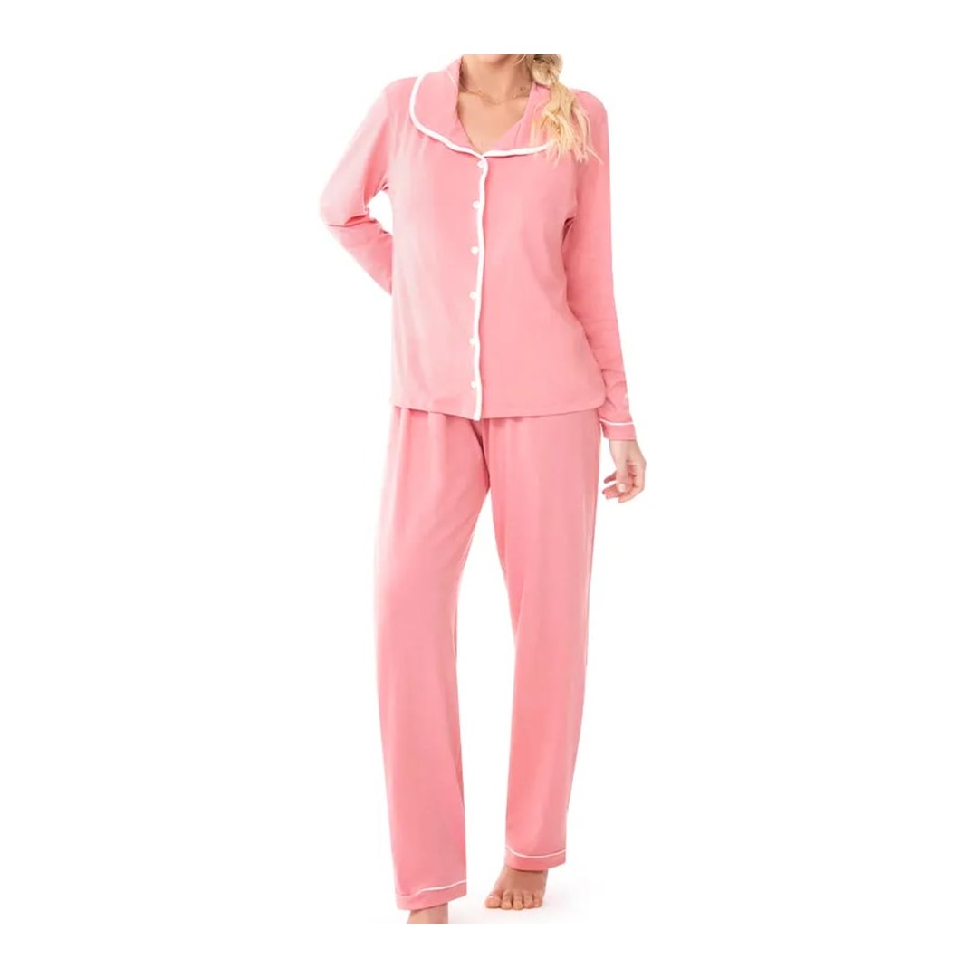 Pijama Zee Rucci Feminino Aberto Inverno Zr3201-043 Rosa