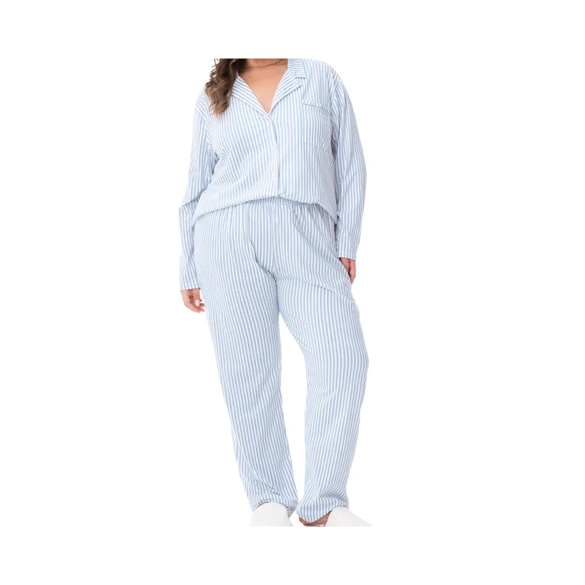 Pijama Zee Rucci Feminino Aberto Inverno Zr3201-050 Azul Listra Pijama Zee Rucci Feminino Aberto Inverno Zr3201-050 Azul Listra