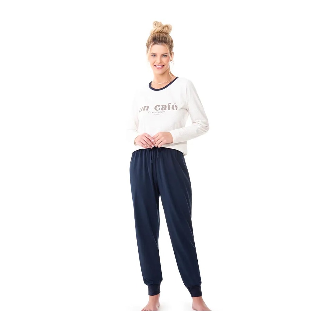 Pijama Zee Rucci Feminino Fechado Inverno Zr3201-046 Branco Poa Pijama Zee Rucci Feminino Fechado Inverno Zr3201-046 Branco Poa