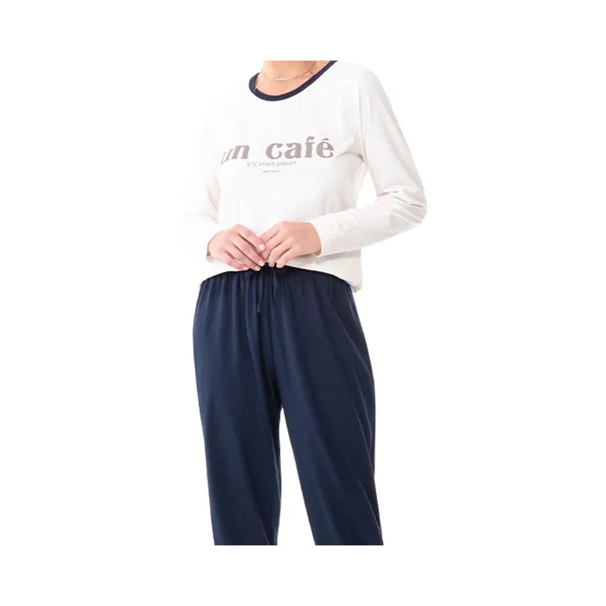 Pijama Zee Rucci Feminino Fechado Inverno Zr3201-046 Branco Poa