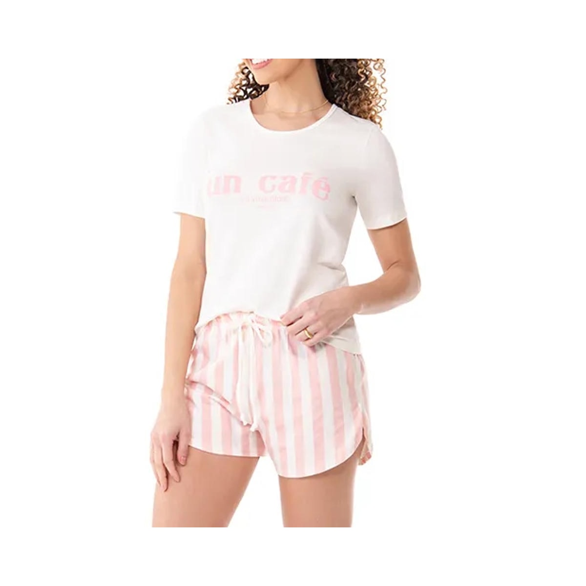 Pijama Zee Rucci Feminino Verão Meia Manga Zr3203039 Off White Medio Pijama Zee Rucci Feminino Verão Meia Manga Zr3203039 Off White Medio