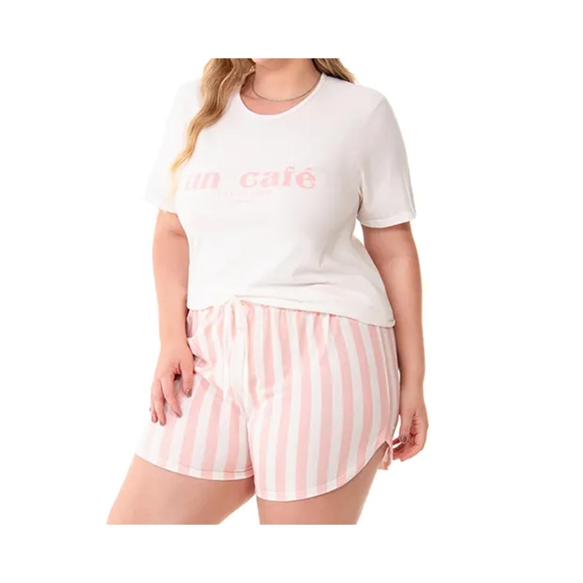 Pijama Zee Rucci Feminino Verão Zr3203-040 Off White Medio Pijama Zee Rucci Feminino Verão Zr3203-040 Off White Medio