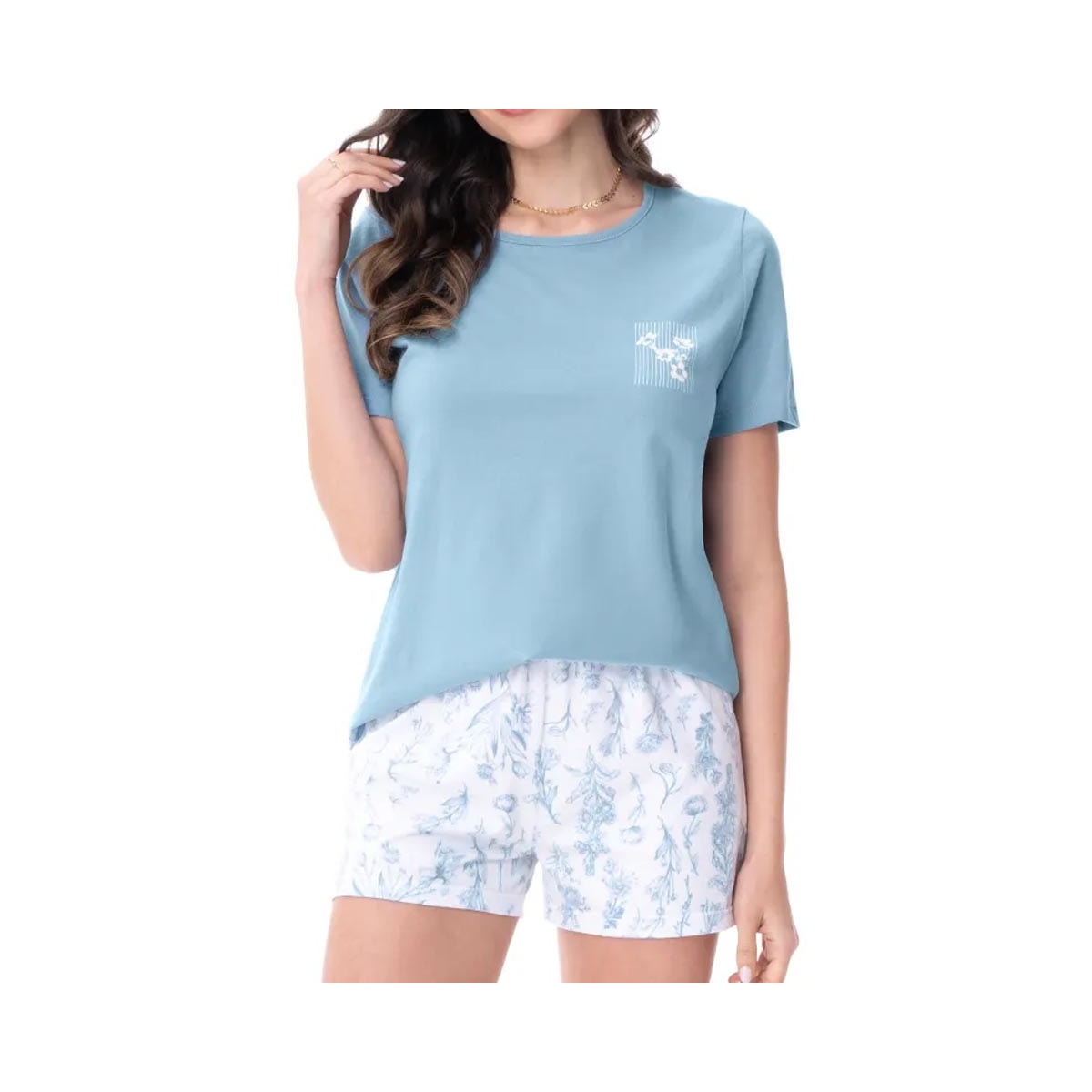 Pijama Zee Rucci Feminino Verão Zr3203-052 Azul Claro Pijama Zee Rucci Feminino Verão Zr3203-052 Azul Claro