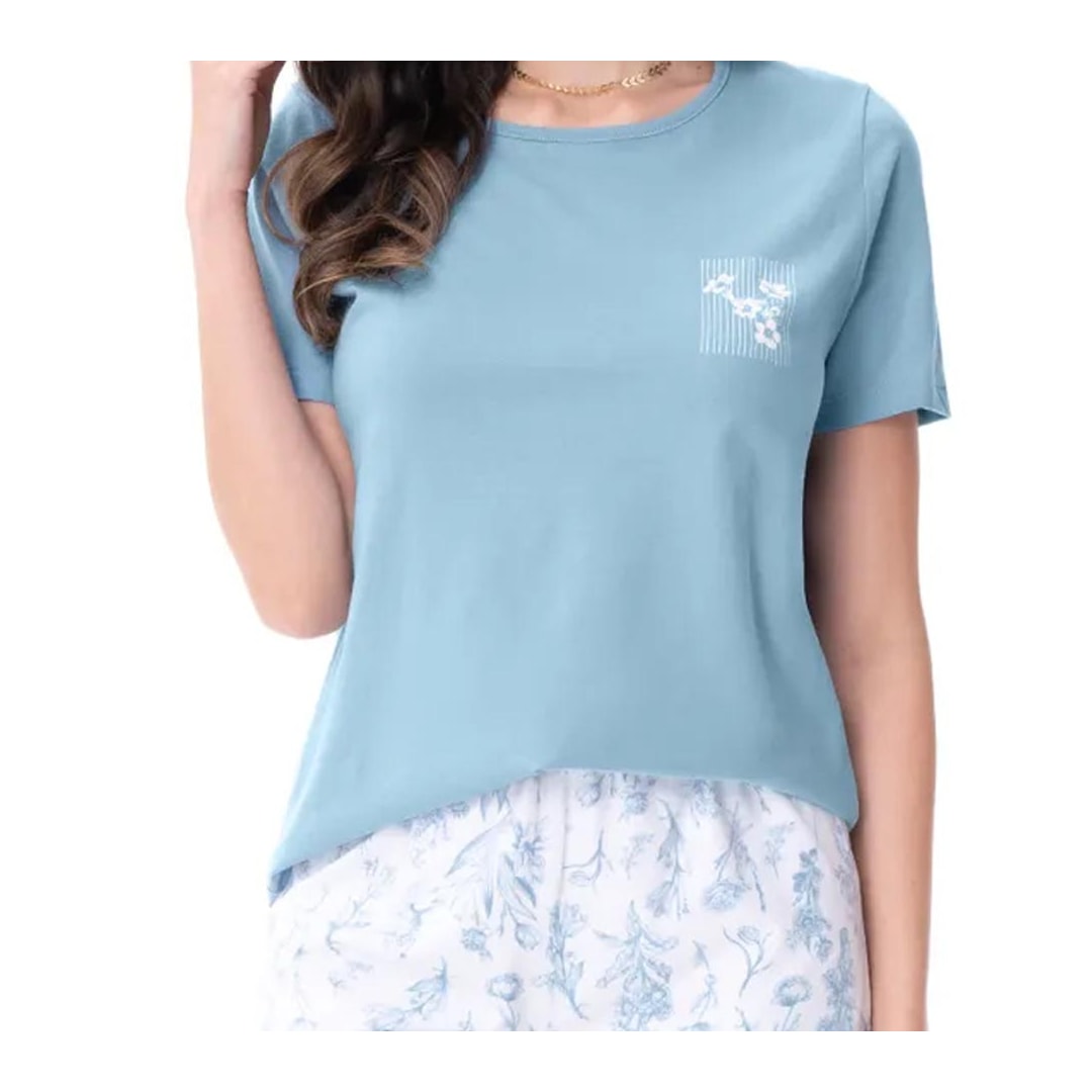 Pijama Zee Rucci Feminino Verão Zr3203-052 Azul Claro Pijama Zee Rucci Feminino Verão Zr3203-052 Azul Claro