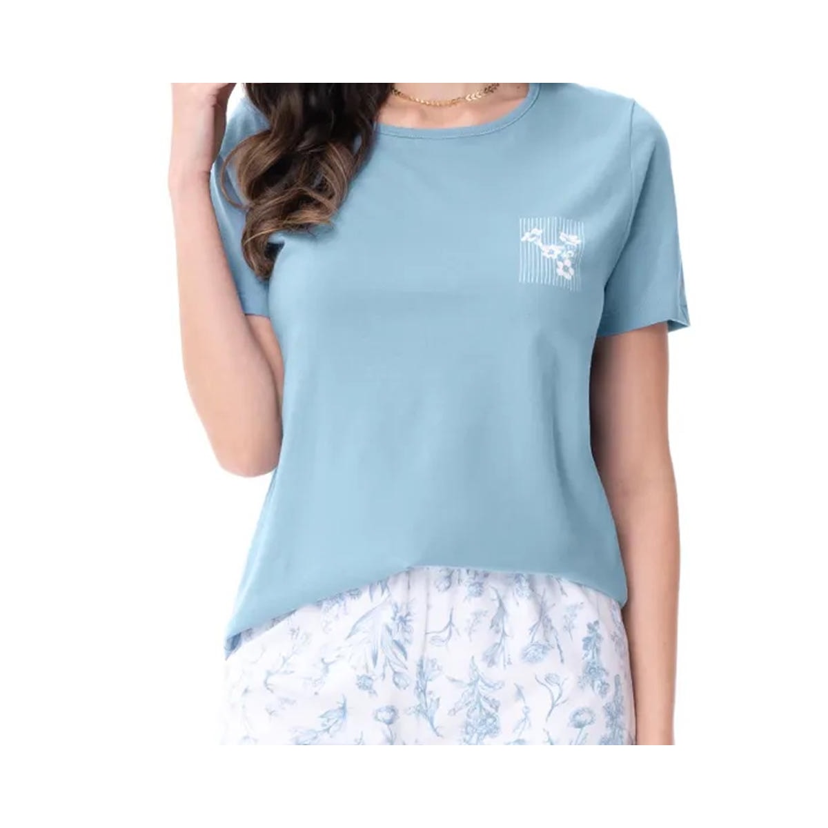 Pijama Zee Rucci Feminino Verão Zr3203-052 Azul Claro Pijama Zee Rucci Feminino Verão Zr3203-052 Azul Claro