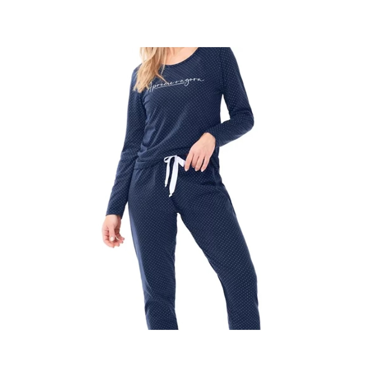 Pijama Zee Rucci Manga Longa Zr3201-021-1766P Marinho/Poá