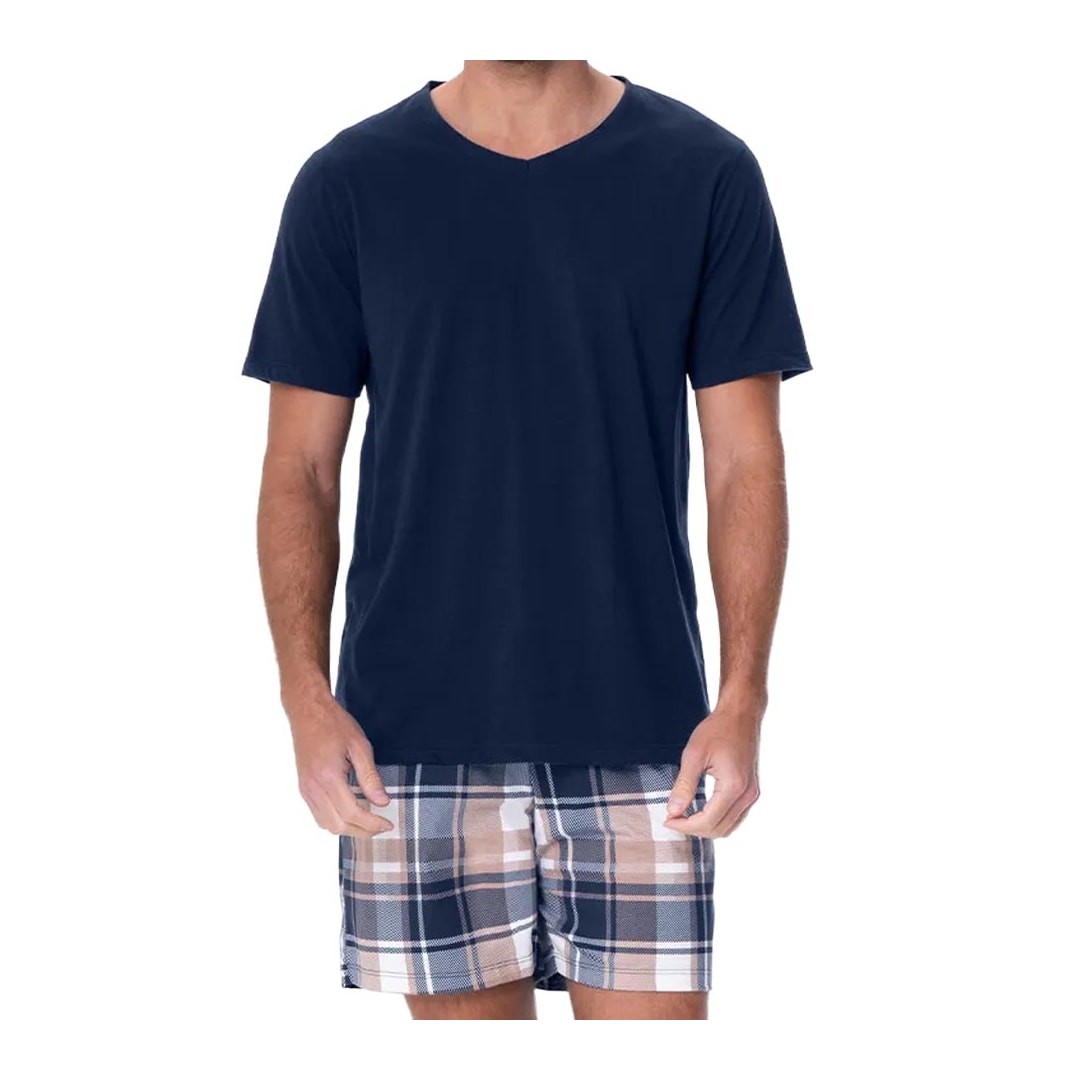 Pijama Zee Rucci Masculino Verão Zr3300-073 Azul Marinho