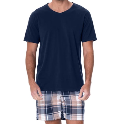 Pijama Zee Rucci Masculino Verão Zr3300-073 Azul Marinho