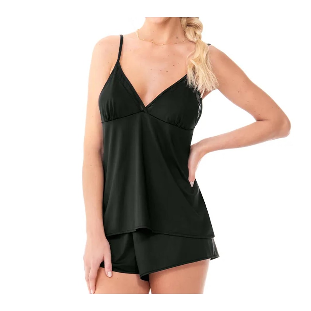 Pijama Zee Rucci Verão Com Shortinho Ze1400-019 C099 Preto
