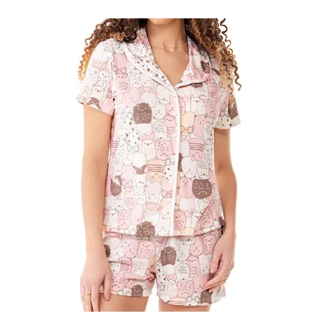 Pijama Zee Rucci Verão Meia Manga Zr3203-041 Gato