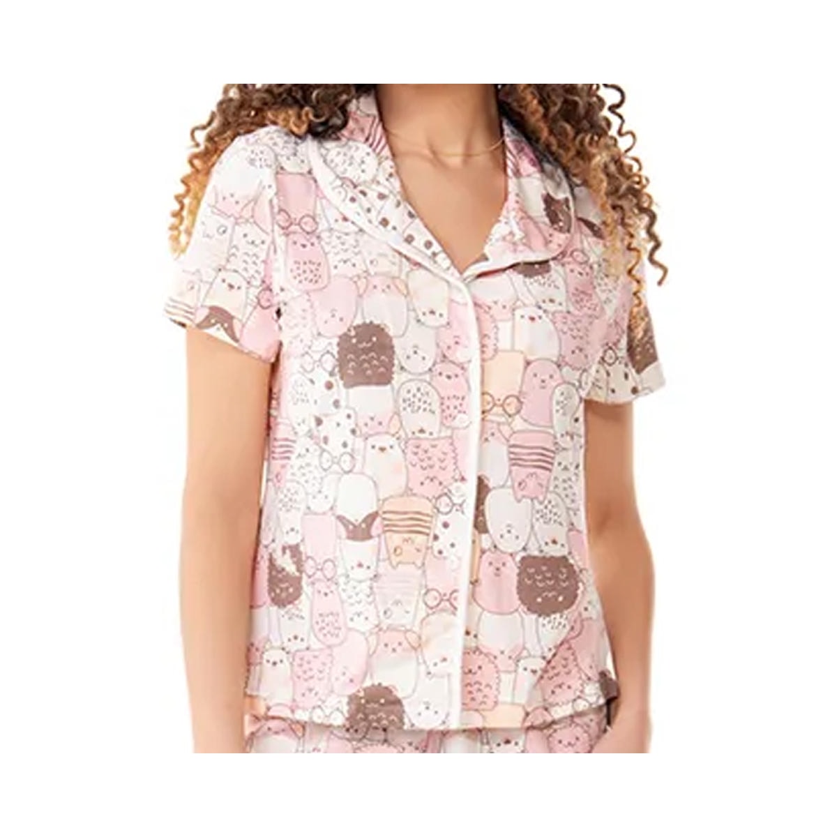 Pijama Zee Rucci Verão Meia Manga Zr3203-041 Gato Pijama Zee Rucci Verão Meia Manga Zr3203-041 Gato