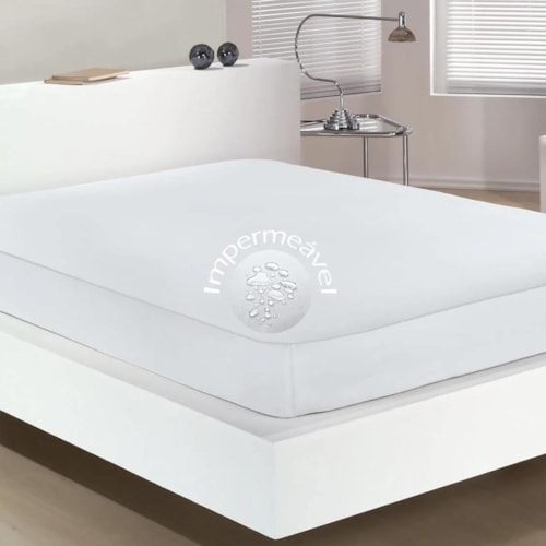 Detalhe - Protetor Bouton De Colchão Impermeável Casal 15705 Branco