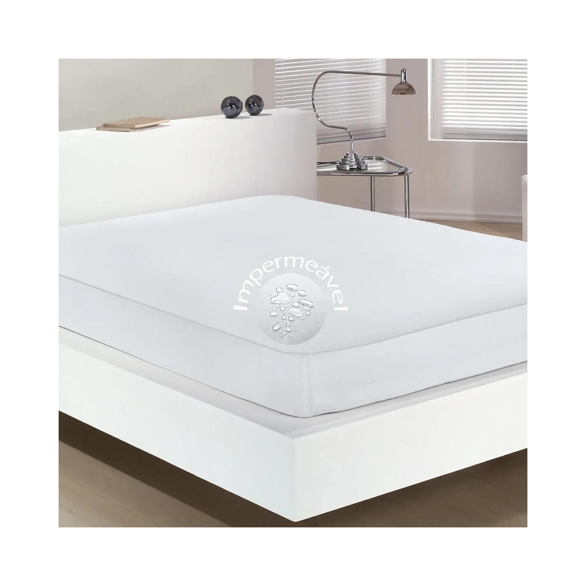 Protetor Bouton De Colchão Impermeável Casal 15705 Branco Protetor Bouton De Colchão Impermeável Casal 15705 Branco