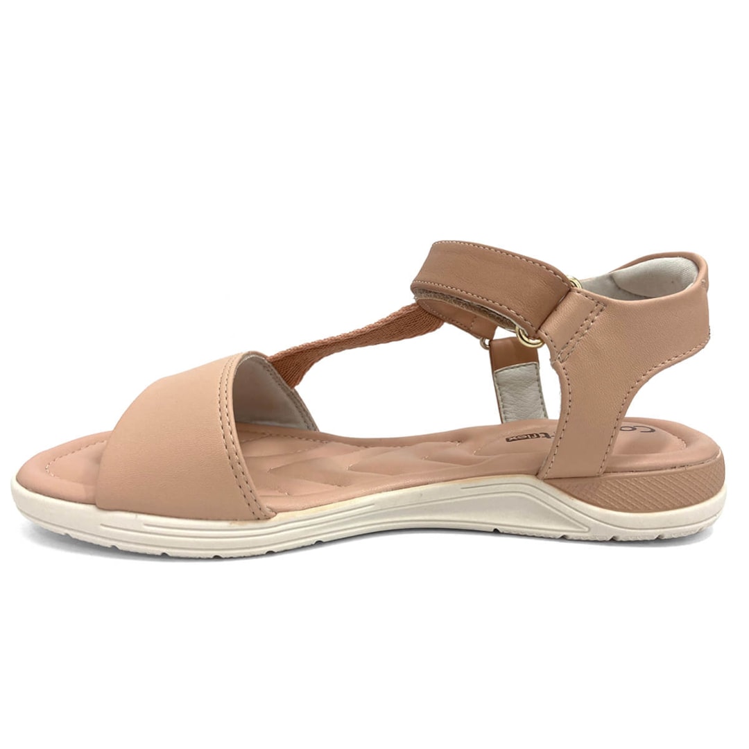 Rasteira Comfortflex Napa Vest Plus 22-82404 Pessego