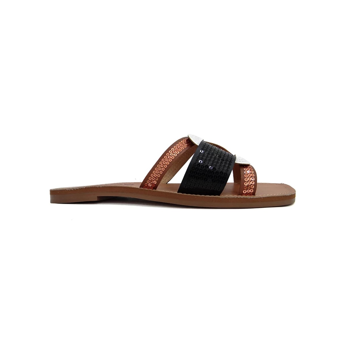 Rasteira Valentina 234013 Branco/Whisky/Preto Rasteira Valentina 234013 Branco/Whisky/Preto