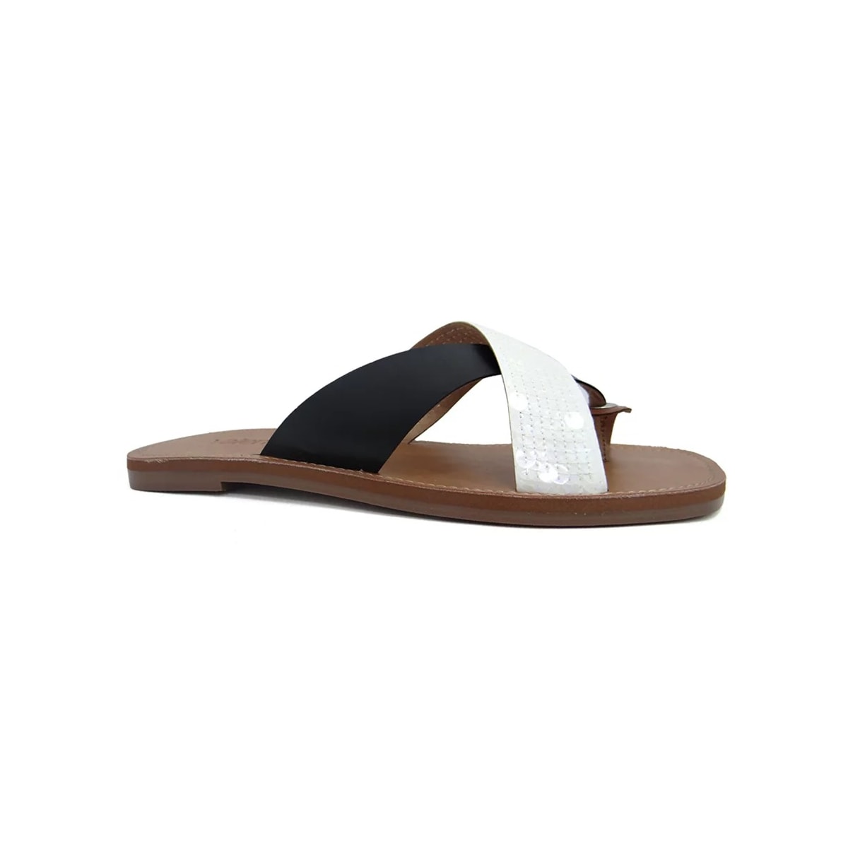 Rasteira Valentina Feminina 234014 Branco/Preto Rasteira Valentina Feminina 234014 Branco/Preto