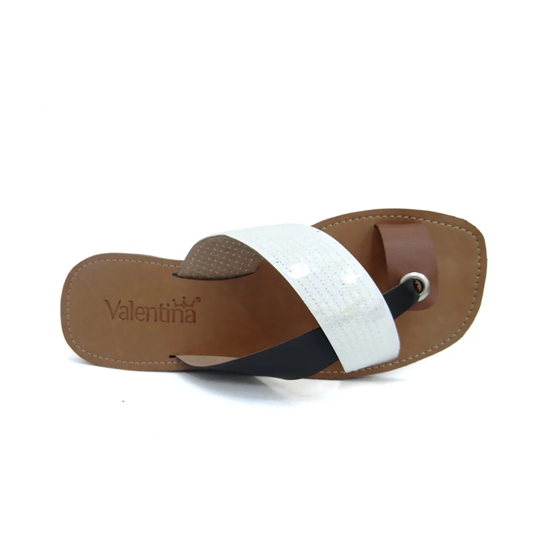 Rasteira Valentina Feminina 234014 Branco/Preto Rasteira Valentina Feminina 234014 Branco/Preto