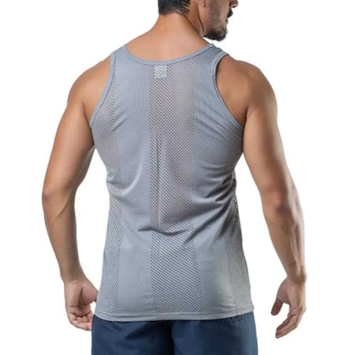 Detalhe - Regata Elite Dry 025286 Cinza Aço