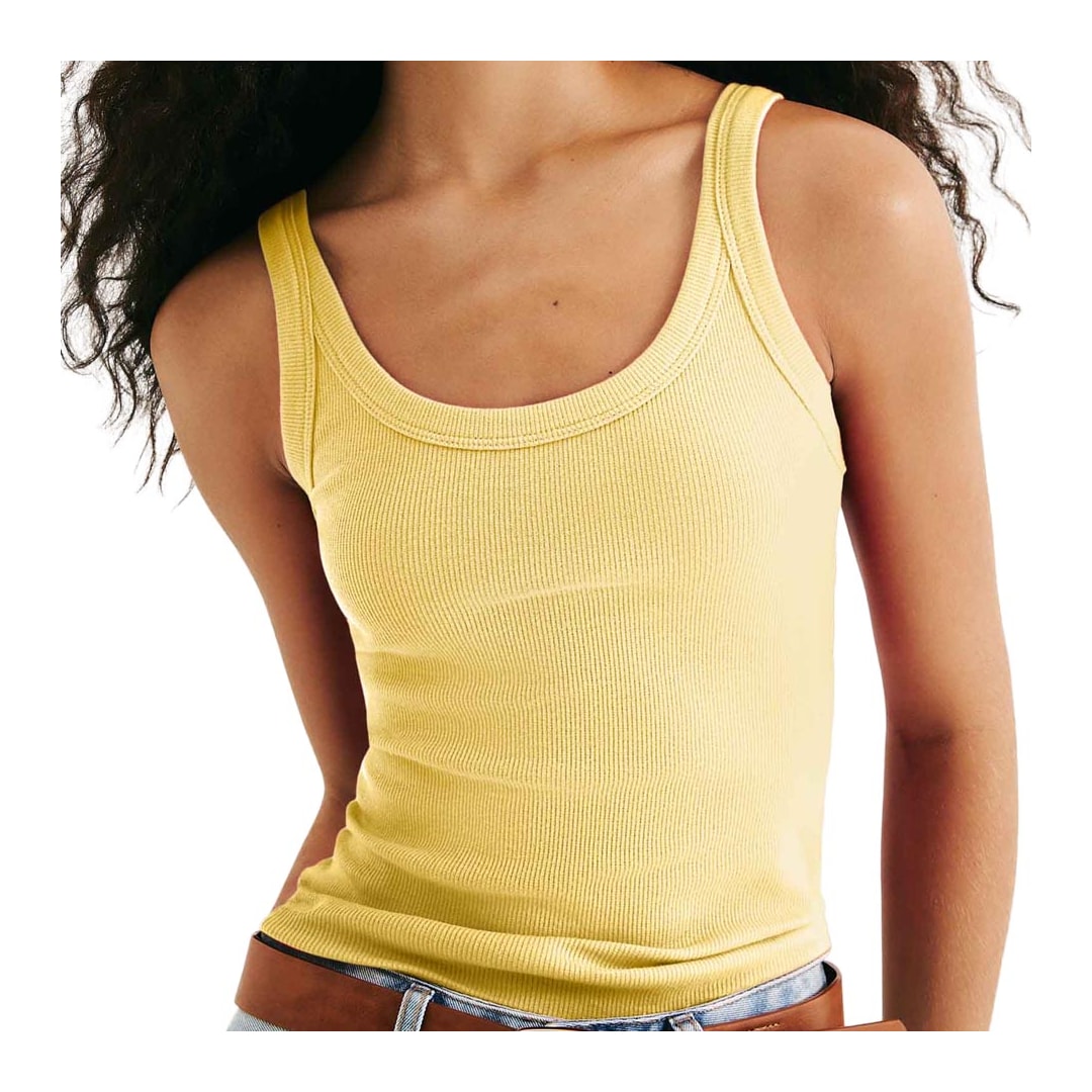 Regata Hering Básica Slim Rib N1TE Amarelo Claro