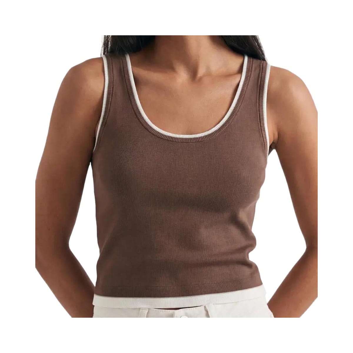 Regata Hering Decote U Slim K6t9 Marrom Coffe Regata Hering Decote U Slim K6t9 Marrom Coffe