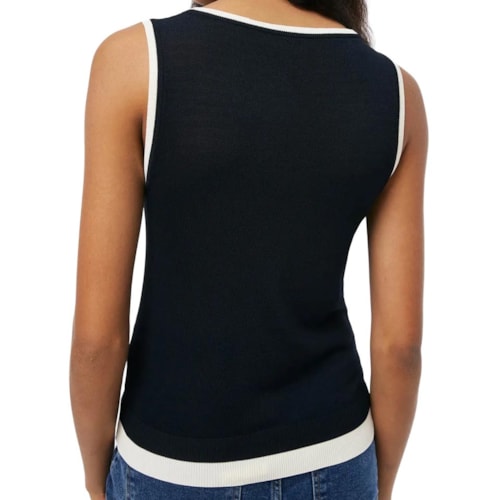 Detalhe - Regata Hering Decote U Slim K6t9 Preto