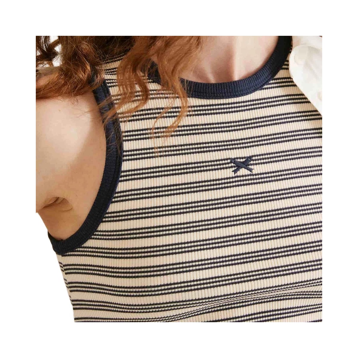 Regata Hering Listrada Em Ribana Canelada 4Arv Marinho/Giz Regata Hering Listrada Em Ribana Canelada 4Arv Marinho/Giz