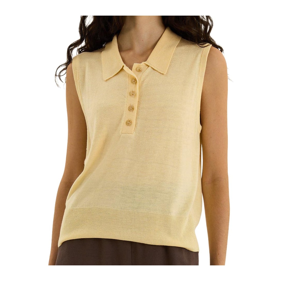 Regata Hering Polo Feminina Tricô Leve K6ug Manteiga
