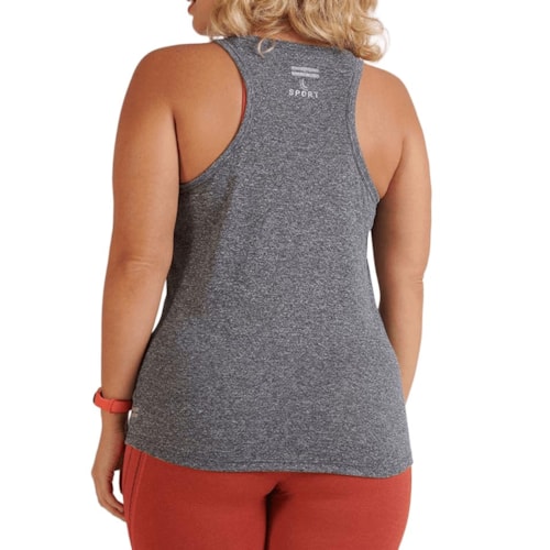Detalhe - Regata Lupo Feminina Fitness 77076 Mescla Grafite