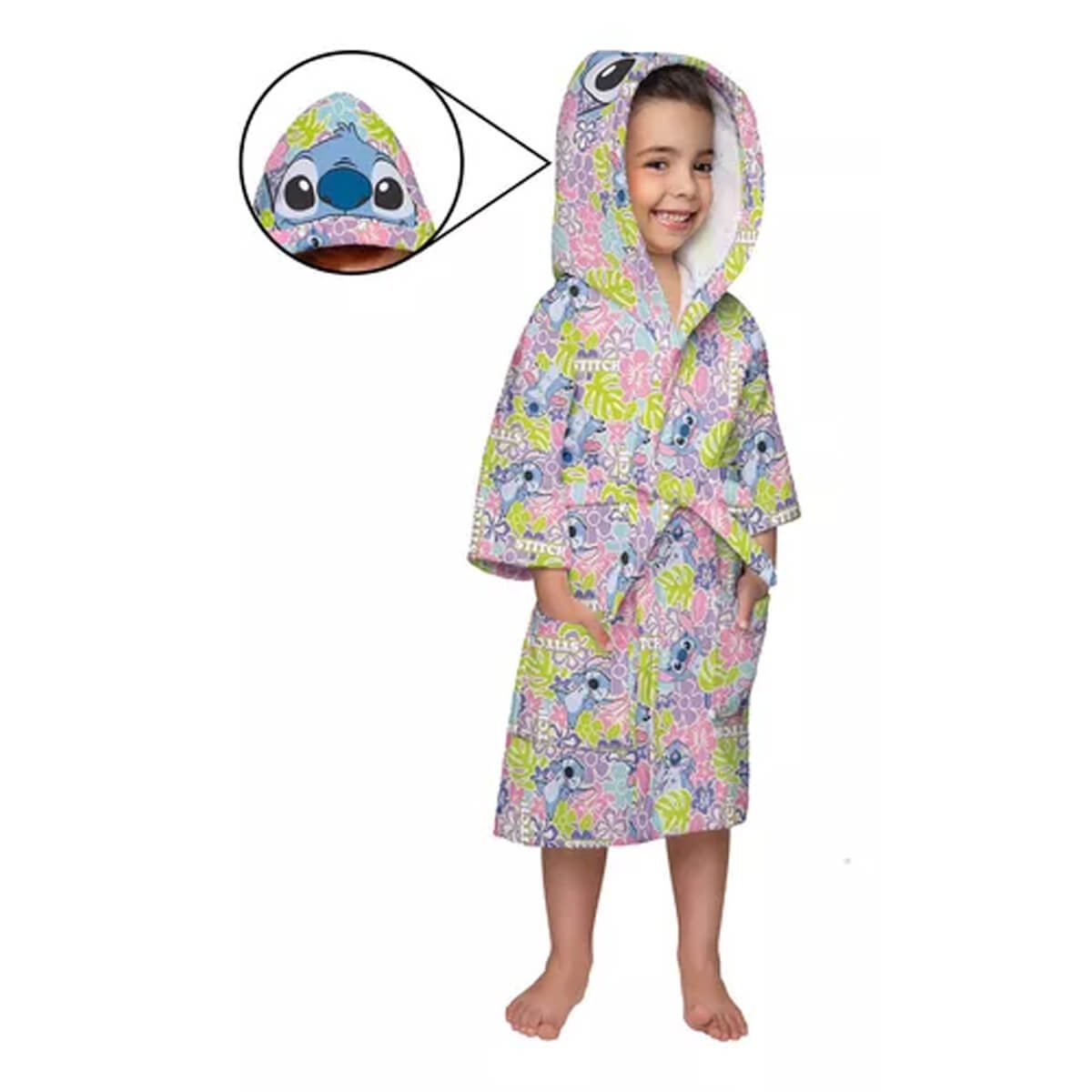 Roupao Lepper Aveludado Infantil Quimono Com Capuz 073734 Lilas Stitch Roupao Lepper Aveludado Infantil Quimono Com Capuz 073734 Lilas Stitch