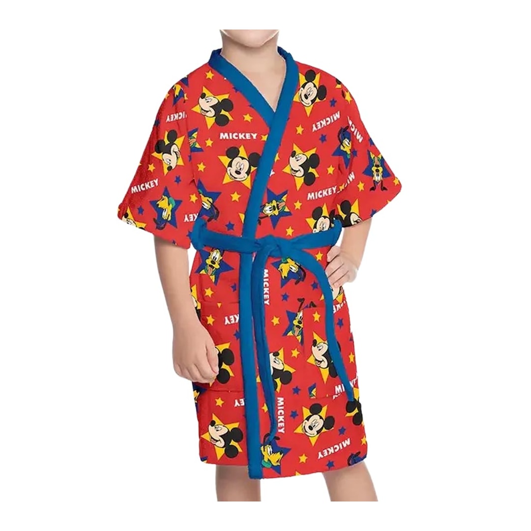 Roupao Lepper Infantil Aveludado Quimono Mickey Vermelho